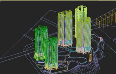欧式商业住宅,商品房3D模型