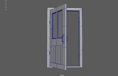 卧室门,老式木门,旧门,实木门3dmaya模型