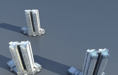 现代公寓,公寓式酒店,商场,商铺3D模型