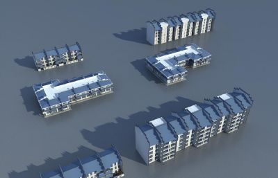 徽派别墅,新中式公寓,中式花园3D模型