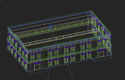双层西藏厂房,办公楼3D模型