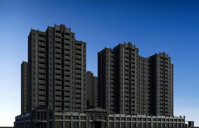 黄陂春天,欧式住宅小区3D模型