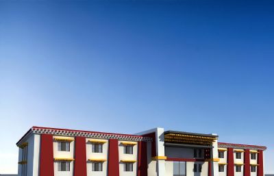 西藏厂房,藏族风格办公楼,仓库3D模型