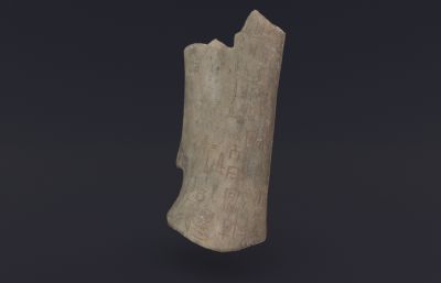 石块上的甲骨文maya模型