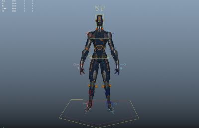 科幻机器人,科幻机甲maya模型,带绑定