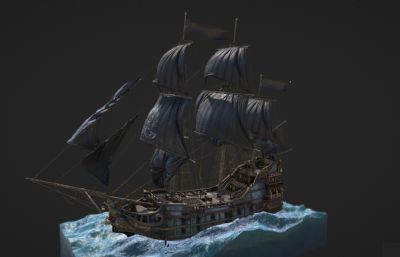 中世纪凯瑟琳号海盗船3D模型