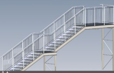 天桥梯子,楼梯3D模型,IGS格式1