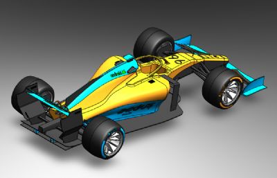 F1方程式赛车3D模型图纸,STEP格式