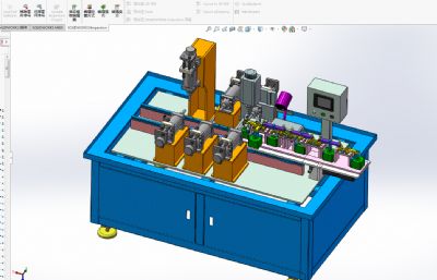 PLC自动化铣料机3D模型3