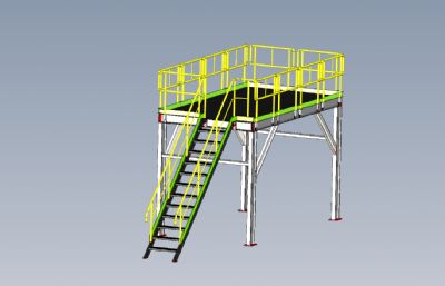 工业梯子平台3D模型
