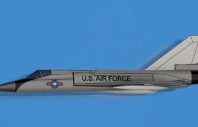 F-106战斗机,超音速全天候三角翼战斗机3D模型,STEP,STL格式
