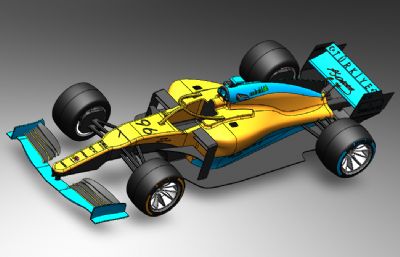 F1方程式赛车3D模型图纸,STEP格式