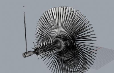涡轮喷气发动机涡轮转子STL模型