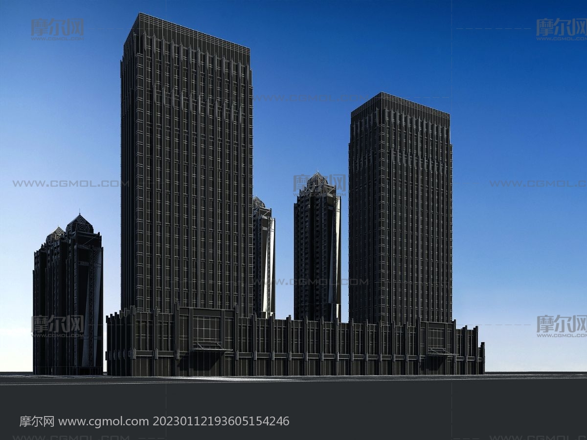 欧式商业办公楼,欧式小区住宅3dmax模型