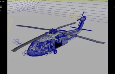 黑鹰直升运输机3dmax模型