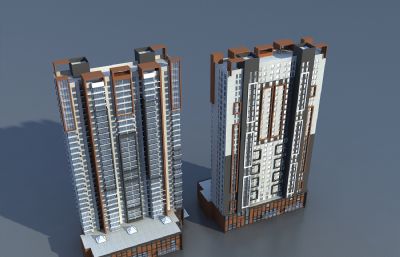 商住楼,商场,高层小区住宅3dmax模型