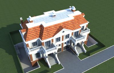 欧式私房,联排私人别墅,度假别墅3dmax模型