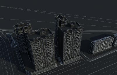 多层小区住宅 公租房 安置房3dmax模型