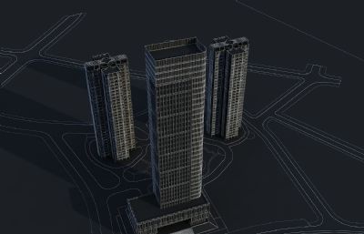 现代办公楼,商场大厦3dmax模型