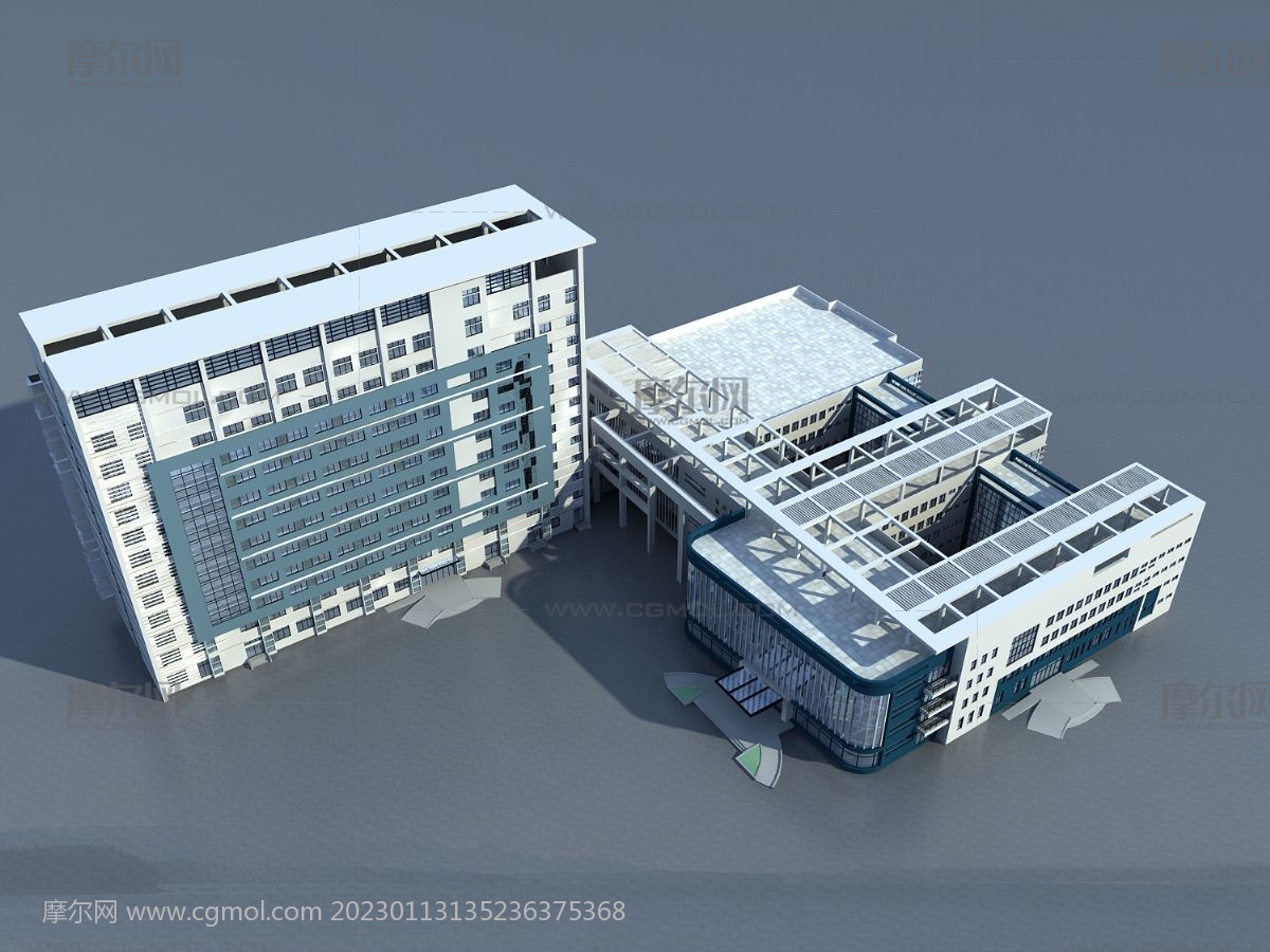 人民医院门诊大楼,住院部,后勤楼3dmax模型