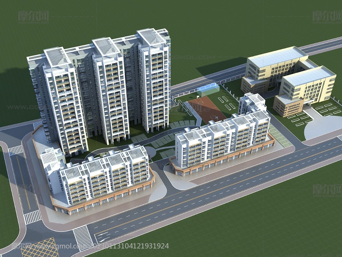 体育中心,商业会所,住宅小区,办公楼3dmax模型