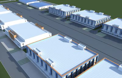 物流园,冷库,仓库,办公楼3dmax模型