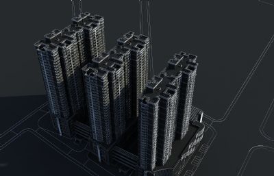 商场,欧式住宅,商住一体小区3dmax模型