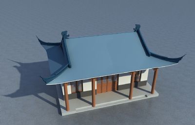 土地庙,古建歇山顶建筑,寺庙3dmax模型