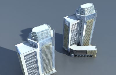 现代办公楼,商业科研楼,大厦3dmax模型