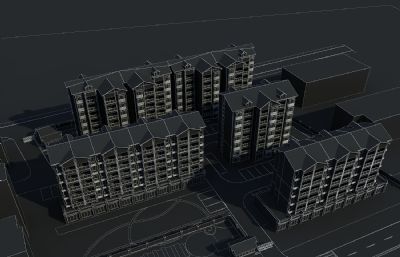 乡村家园,新农村安置房3dmax模型