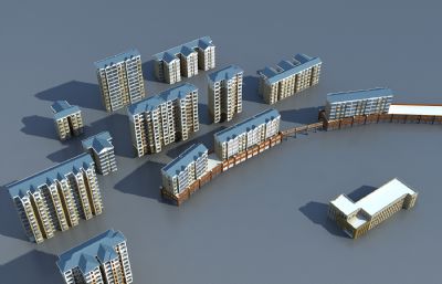 中式小区,旧房改造, 商业会所3dmax模型