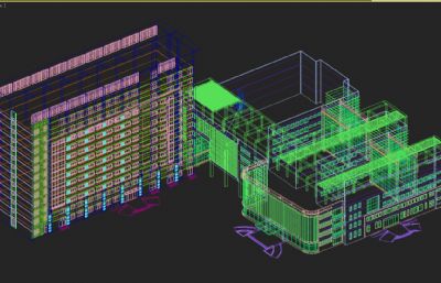 人民医院门诊大楼,住院部,后勤楼3dmax模型