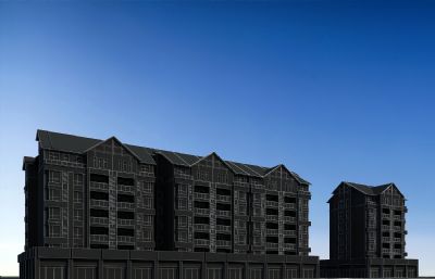 中式安置房,改造房,商住楼3dmax模型