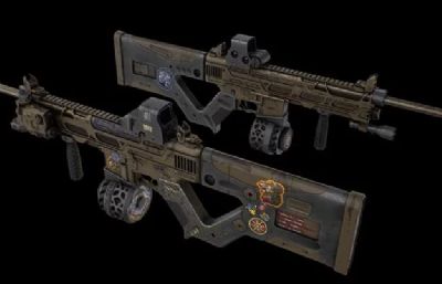 SCAR-H Custom自动步枪3dmax模型