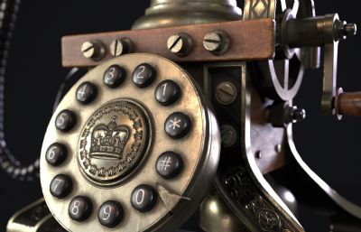 老古董电话座机3dmax模型