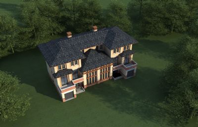 别墅,私房,自建房,双拼别墅3dmax模型