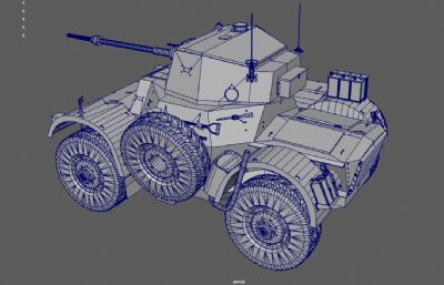 前苏联戴姆勒装甲车,军用战车,重型,装甲侦察车3dmaya模型