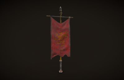 中世纪旗帜,旗子,古代战旗3dmaya模型