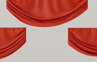 舞台红布,窗帘,帷幕blender模型
