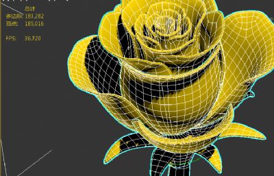 玫瑰花雕塑修改方案3dmax模型