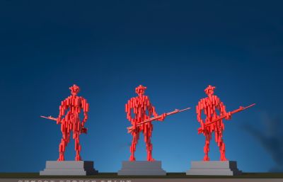 阵列哨兵雕塑3dmax模型