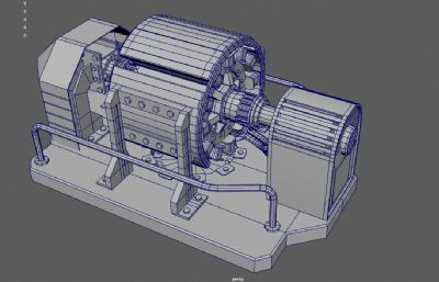 工业级电动机,发电机,铜芯转子3dmaya模型