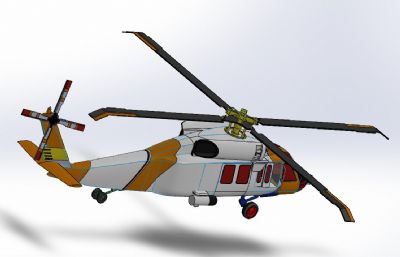 MH-60“铺路鹰”中型直升机3D模型