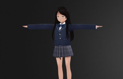 卡通萝莉,jk女孩,二次元女孩,日本少女3dmaya模型