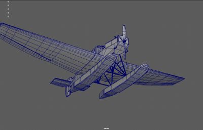 水陆两用飞机,救援侦察飞机,赛斯纳飞机3dmaya模型,塌陷文件