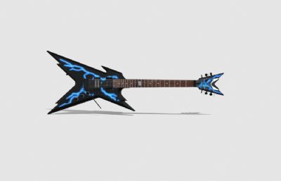 电吉他,摇滚吉他,金属摇滚乐器3dmaya模型