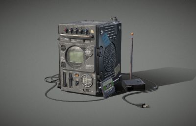 老式收音机,录音机,无线电电台,磁带机3dmaya模型