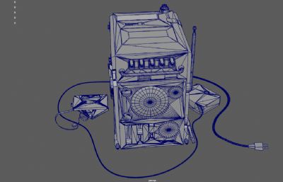 老式收音机,录音机,无线电电台,磁带机3dmaya模型