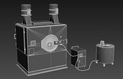 医药公司高效包衣机,药品生产设备3D模型