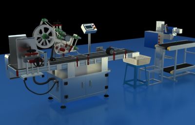 药品生产设备,操作台,流水线3D模型